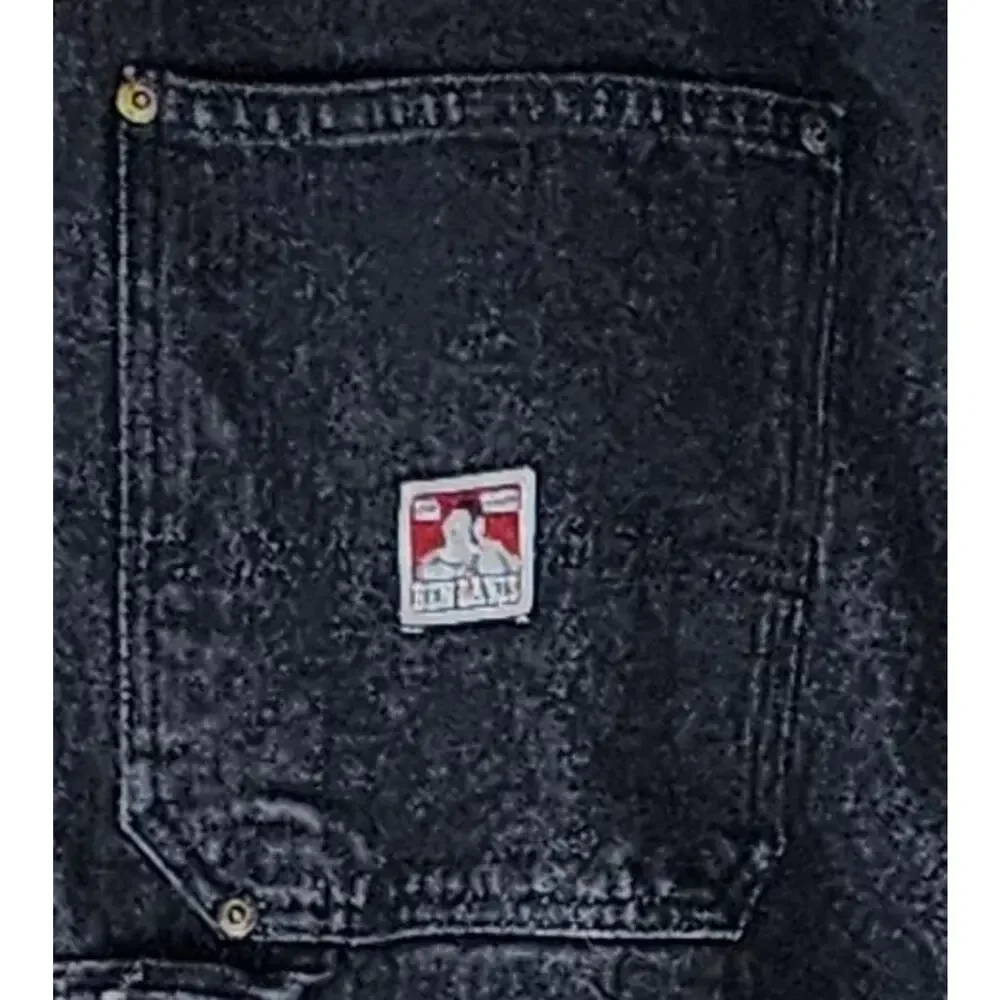 Ben Davis Men's Carpenter Black Pants Jeans Size 42 Baggy Faded Distressed